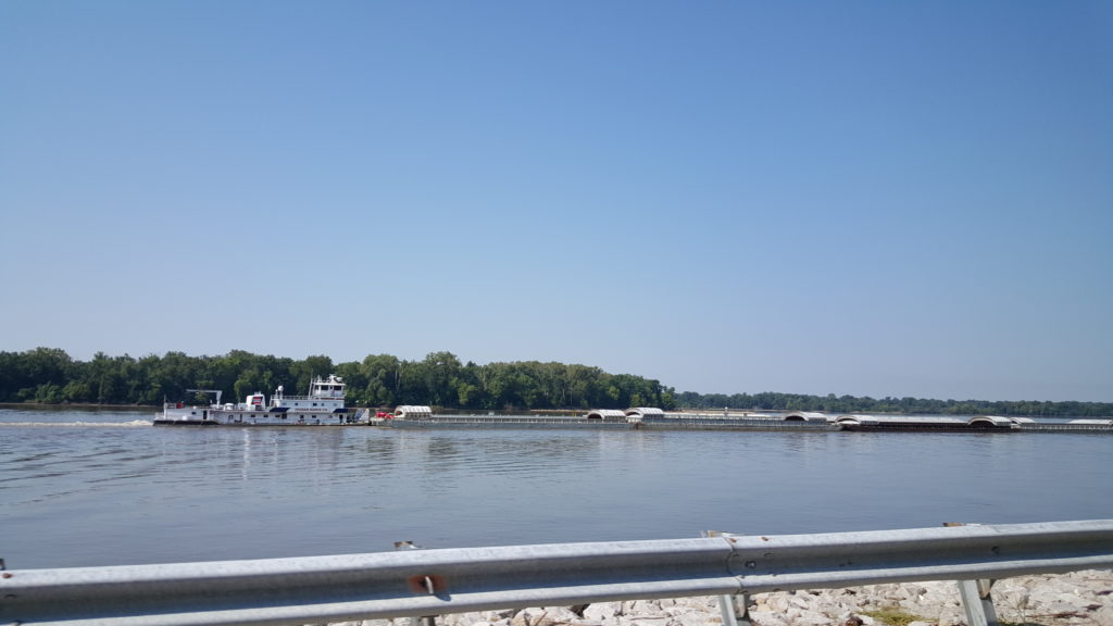 Mississippi River barge near Grafton