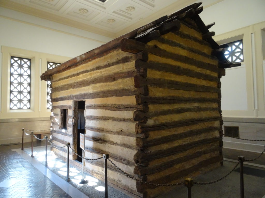 Symbolic cabin of Abraham Lincoln's birthplace at Abraham Lincoln Birthplace National Historical Park