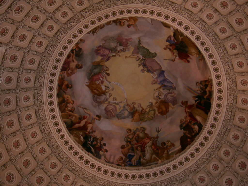 U.S. Capitol Building, inside the dome above the rotunda