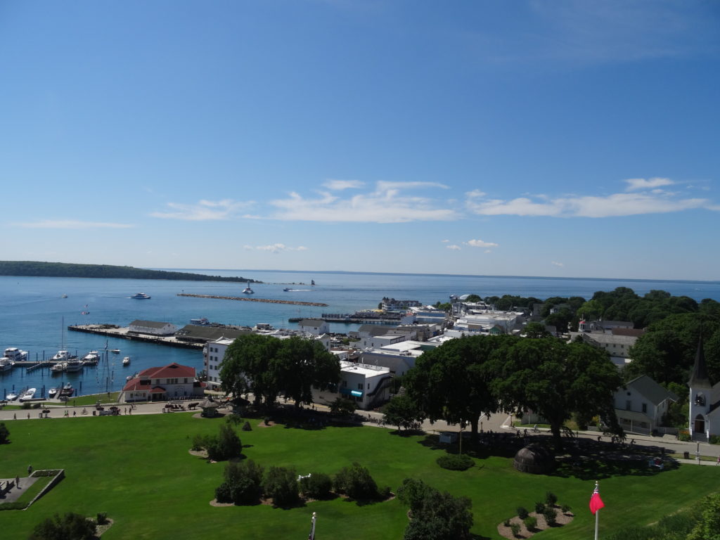 Mackinac Island: Harbor, Marquette Park, and Huron Street