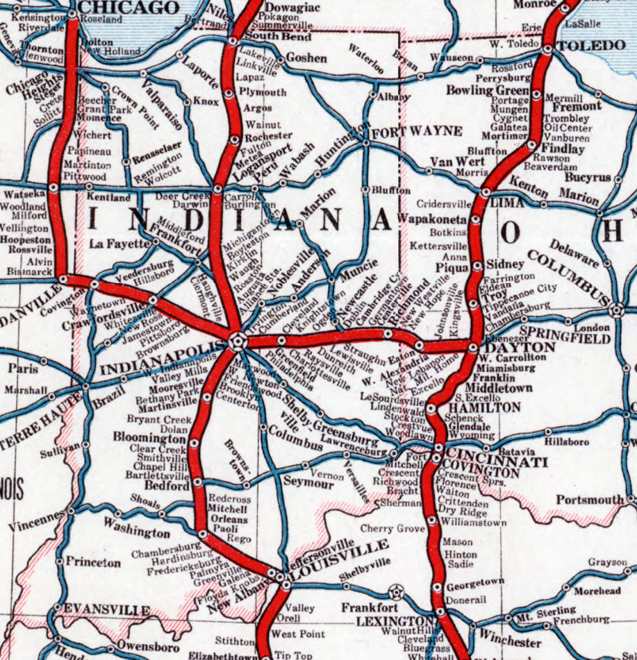 Dixie Highway Map (Indiana)