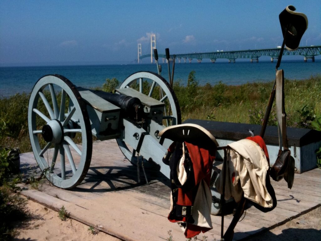 Mackinac Bridge from Fort Michilimackinac