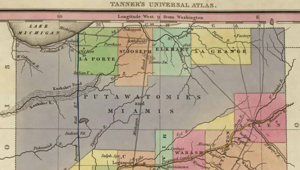 Northern Indiana Map 1836
